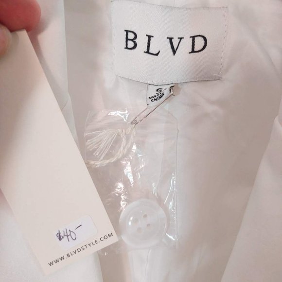 BLVD White Button Front Collar Vest NEW S - Picture 4 of 5